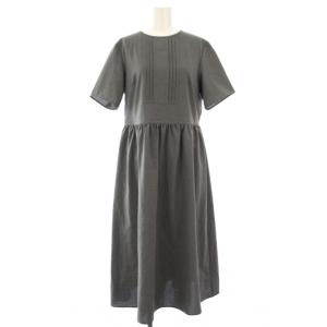 フロントタックワンピース 半袖 ミモレ丈 ロング 38 グレー 23010900602030 /TK