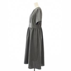 MACKINTOSH PHILOSOPHY MACKINTOSHPHILOSOPHY フロントタックワンピース 半袖 ミモレ丈 ロング 38 グレー 23010900602030 /TK