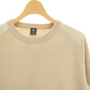 mont-bell ミッテルレギセーター ニット エルボーパッチ 切替 ウール 長袖 M ベージュ 1106638 /HN
