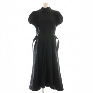 ワンピース マキシ ロング 半袖 4 黒 ブラック /AT OS