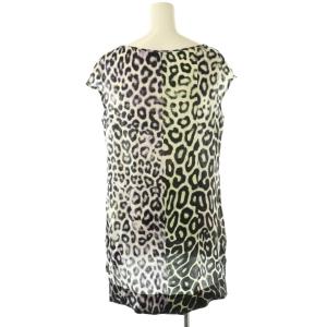 JUST cavalli セットアップ スカート ブラウス アニマル柄 シルク 40 42 ブラック マルチカラー /ES