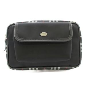 ウエストバッグ ボディバッグ チェック柄 黒 ブラック /KU