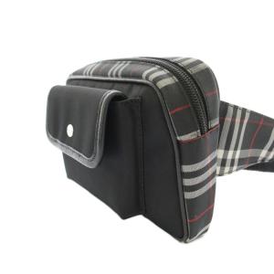 BURBERRY LONDON ウエストバッグ ボディバッグ チェック柄 黒 ブラック /KU
