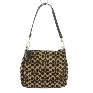 ハンドバッグ ミニ コンパクト シグネチャー ロゴチャーム バイカラー ベージュ 茶 ブラウン 8132