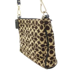 COACH ハンドバッグ ミニ コンパクト シグネチャー ロゴチャーム バイカラー ベージュ 茶 ブラウン 8132