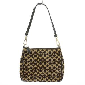 COACH ハンドバッグ ミニ コンパクト シグネチャー ロゴチャーム バイカラー ベージュ 茶 ブラウン 8132