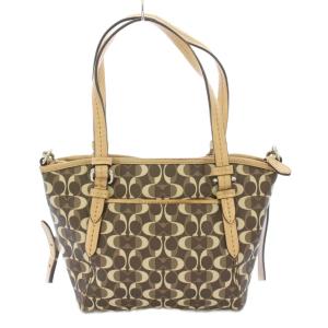 COACH 2WAY ハンドバッグ ショルダーバッグ シグネチャー ロゴ 総柄 茶 ブラウン F26401 /BB