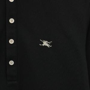 BURBERRY GOLF スポーツフィット SPORT FIT ポロシャツ 長袖 ロゴ刺繍 M 黒 ブラック BFV60-801-09