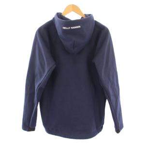 HELLY HANSEN ブロウストッパーチームパーカー プルオーバー 長袖 ストレッチ ロゴ プリント 裏起毛 M 紺 ネイビー