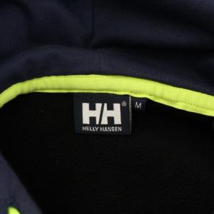 HELLY HANSEN ブロウストッパーチームパーカー プルオーバー 長袖 ストレッチ ロゴ プリント 裏起毛 M 紺 ネイビー