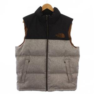 ダウンベスト ジャケット ジップアップ ロゴ刺繍 L グレー NF0A35EA /BM