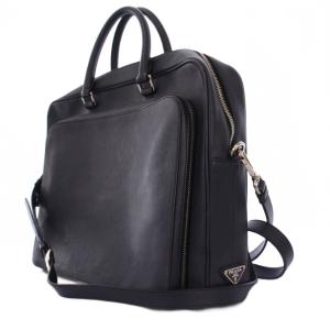 PRADA ビジネスバッグ 2WAY レザー ネイビー