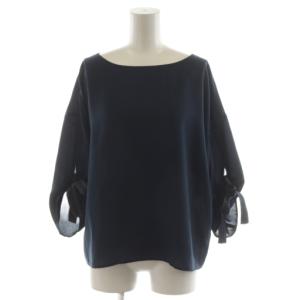 シャツ ブラウス 袖リボン 7分袖 38 紺 ネイビー 101727-13-450-65-380 /AN16