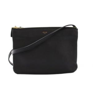 トリオ スモール ショルダーバッグ レザー ブラック