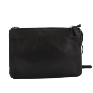 CELINE トリオ スモール ショルダーバッグ レザー ブラック