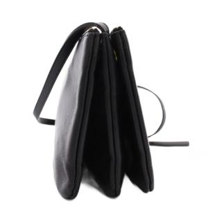 CELINE トリオ スモール ショルダーバッグ レザー ブラック