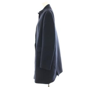 HANAE MORI ALMA EN ROSE スタンドカラーコート ウール ロング 40 紺 ネイビー 40-61685-80
