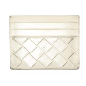 BOTTEGA VENETA イントレチャート カードケース レザー 白 ホワイト /KU