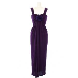 キャミワンピース ロング フラワー P 紫 /TK