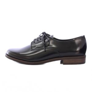 URBAN RESEARCH DOORS HARUTA別注 ボアレースアップシューズ ドレス ローヒール フェイクレザー 24cm 黒 ブラック
