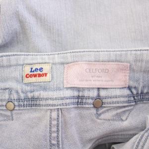 CELFORD LEE デニムパンツ ジーンズ ワイド ジップフライ ストレッチ 38 水色 ライトブルー /BB