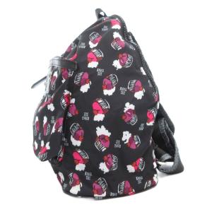 ANNA SUI リュックサック デイバッグ 総柄 カップケーキ柄 ナイロン 黒 ブラック 紫 パープル /GV
