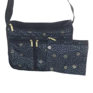 ショルダーバッグ ナイロン ドット柄 ラメ 黒 ブラック /AS OS