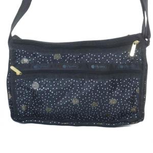 LesportSAC ショルダーバッグ ナイロン ドット柄 ラメ 黒 ブラック /AS OS