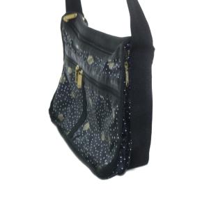 LesportSAC ショルダーバッグ ナイロン ドット柄 ラメ 黒 ブラック /AS OS