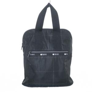 リュックサック デイバッグ ナイロン チェック柄 黒 ブラック /AS OS