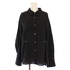 25SS シアーシャツ ブラウス 長袖 レギュラーカラー シースルー 38 黒 ブラック タグ付き 031-5110403