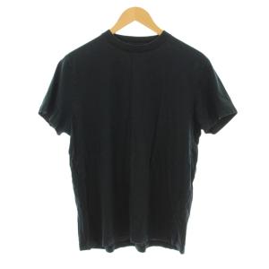 Tシャツ カットソー 半袖 三角アイコンパッチ クルーネック 無地 コットン XL ダークネイビー UJM492