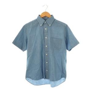 半袖シャツ ボタンダウン コットン M 青 /CX OS
