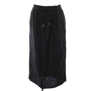 23SS リネントラペーズイージースカート ロング 34 黒 23060900078020 /TK JS