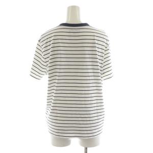 A.P.C. Tシャツ カットソー 半袖 ボーダー柄 ロゴ S 白 ホワイト 黒 ブラック 4114323 /AN42