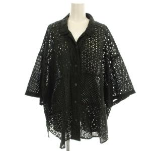 24SS カットワーク 刺繍半袖 シャツ 24050220413020 ブラウス F 黒 ブラック /G