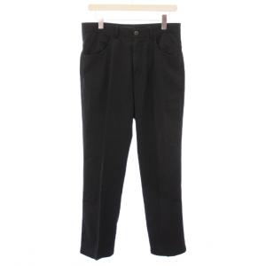 テーパードパンツ スラックス ジップフライ ストライプ柄 46 黒 ブラック /BB