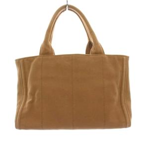 PRADA CANAPA スタッズ ビジュー ハンドバッグ ブラウン