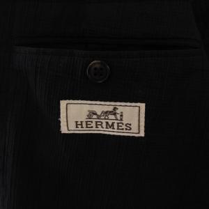 HERMES テーラードジャケット シングル 2B 54 ブラック G19900