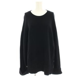22AW ウールカシミヤクルーネックニット セーター 長袖 F 黒 ブラック 22080200811040