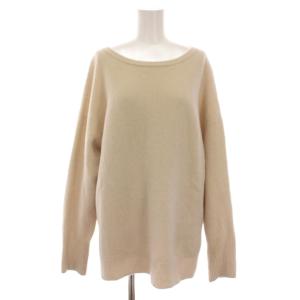 23AW ウールカシミヤ ルーズプルオーバー ニット セーター 長袖 ベージュ 23080200901040