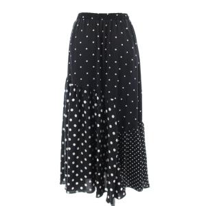 BEARDSLEY 21SS ドットパッチワークロングスカート イージー 0 黒 白 BEZ1021101A0002 /TK