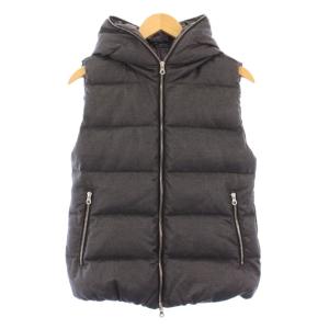 ダウンベスト ジャケット アウター ジップアップ ショート丈 フード ウール 42 グレー /BB