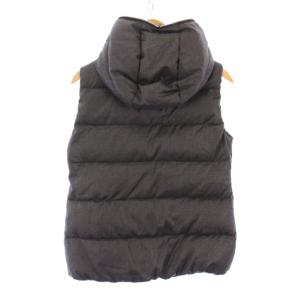 DUVETICA ダウンベスト ジャケット アウター ジップアップ ショート丈 フード ウール 42 グレー /BB