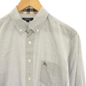 BURBERRY LONDON ボタンダウンシャツ カジュアルシャツ 長袖 L ライトグレー A1M40-700-07 /HN