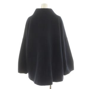 Rose Tiara コート ミドル丈 スタンドカラー 裏地ストライプ柄 ウール アウター 黒 ブラック 51106-814