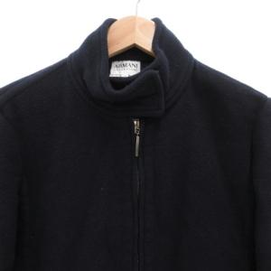 ARMANI COLLEZIONI ジップアップジャケット カシミア混 42 紺 ネイビー /GV