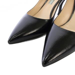 PRADA サフィアーノ レザー パンプス ポインテッドトゥ 36 黒 /TK
