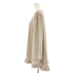 Rose Tiara フリルブラウス シャツ チュニック プルオーバー 長袖 とろみ バックタック 46 ベージュ 51035406