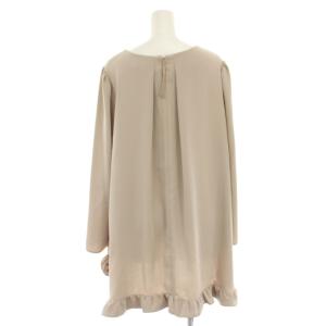 Rose Tiara フリルブラウス シャツ チュニック プルオーバー 長袖 とろみ バックタック 46 ベージュ 51035406